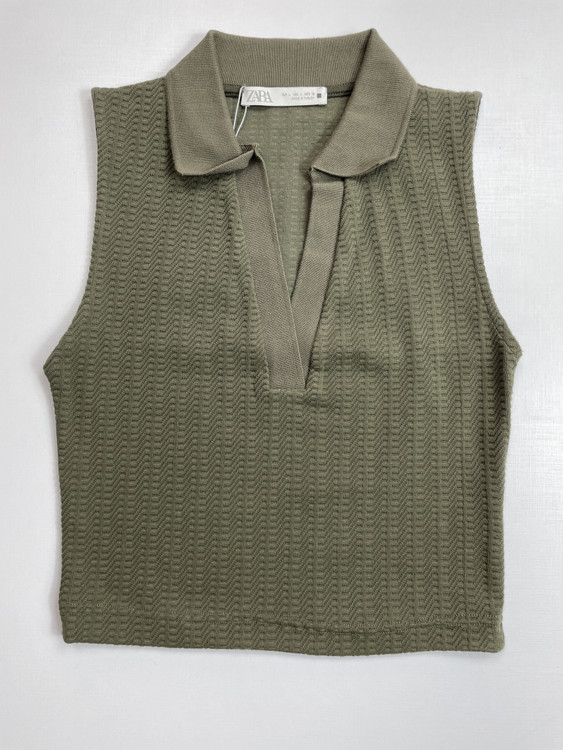 تاپ زنانه یقه هفت زارا | نخ پنبهای سبک و تنفسپذیر