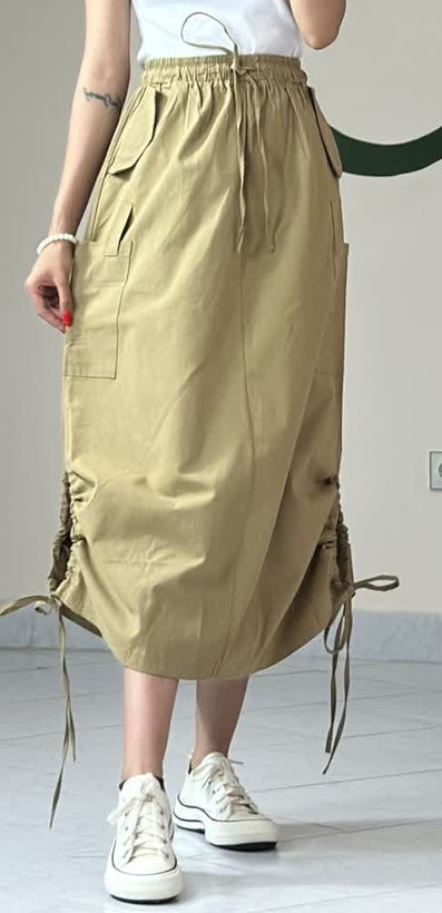 دامن کتان کاغذی قد 80