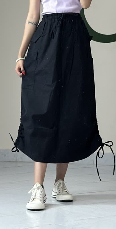 دامن کتان کاغذی قد 80