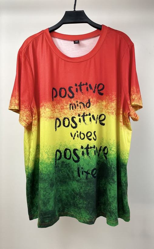 خرید تیشرت رنگینکمانی "Positive Vibes" تیشرت انرژی مثبت سه رنگ - تصویر 2