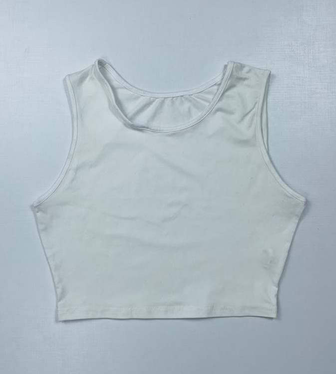 تاپ نیم تنه زنانه سفید ساده برند Shein | مناسب تابستان