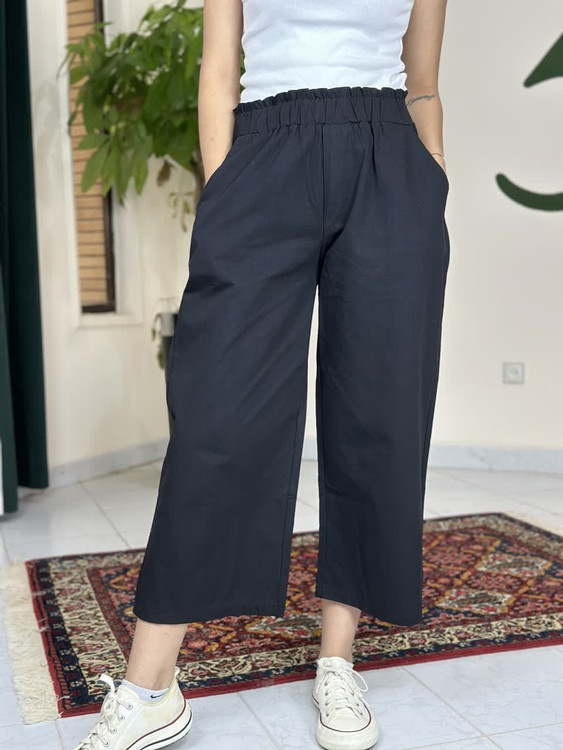 شلوار کتان کاغذی بگ زنانه YaHuiSui