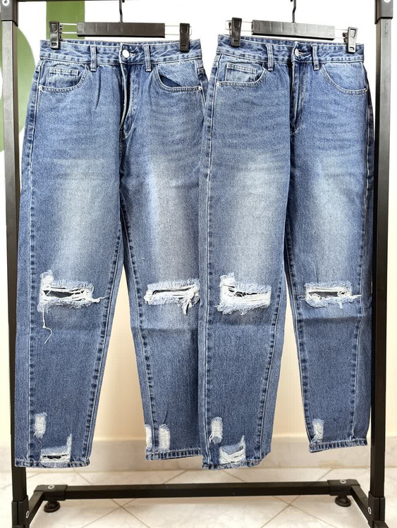 شلوار جین بوی فرند زاپ دار Shein شین