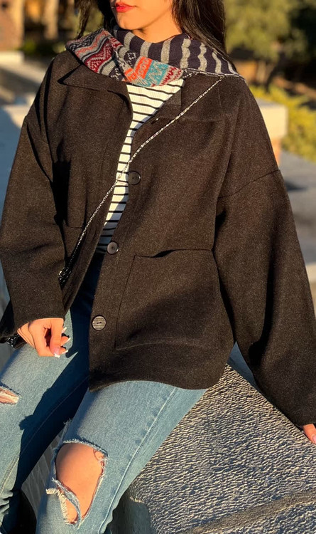 بامبر جکت مشکی زنانه مناسب پاییز و زمستان