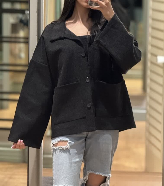 بامبر جکت مشکی زنانه مناسب پاییز و زمستان