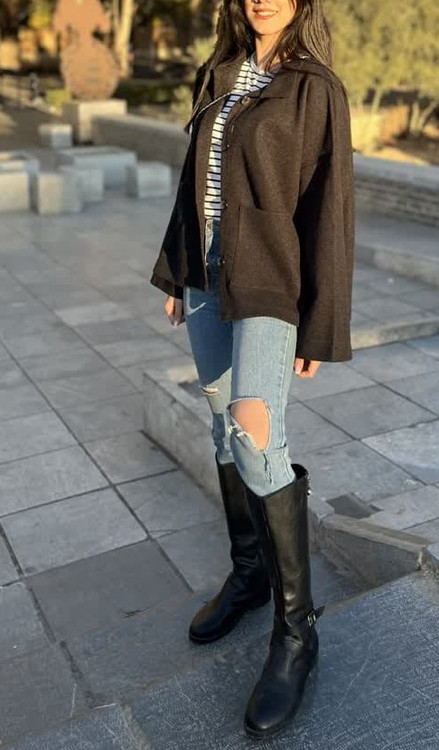 بامبر جکت مشکی زنانه مناسب پاییز و زمستان