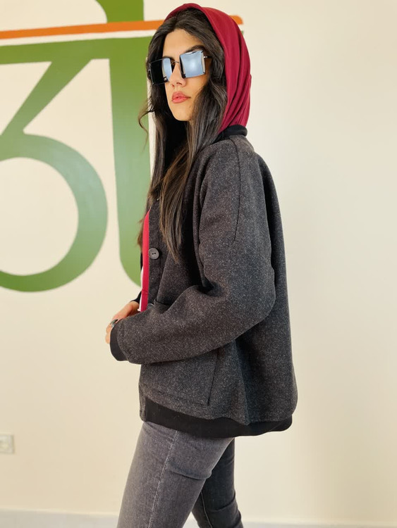 بامبر جکت مشکی زنانه مناسب پاییز و زمستان