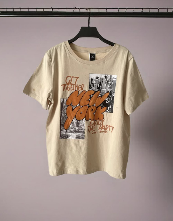 تیشرت زنانه طرح چاپی | مدل یقه گرد| برند شین