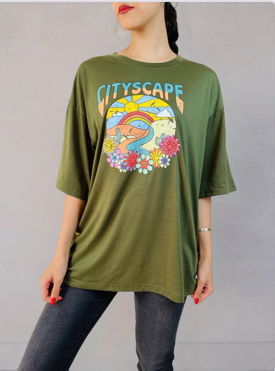 تیشرت طرح Cityscape – استایل رنگی برای روزای روشن