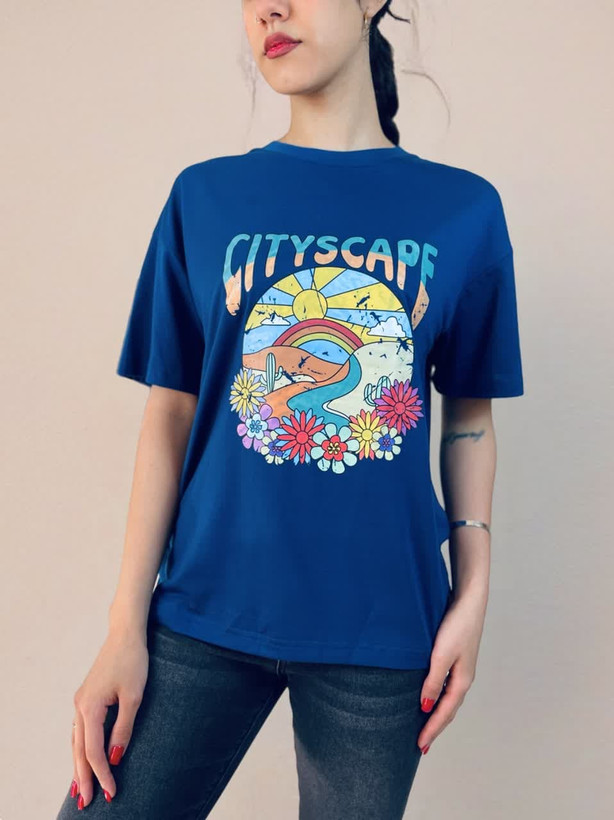 تیشرت طرح Cityscape – استایل رنگی برای روزای روشن