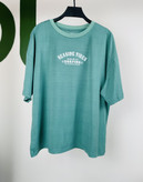 تیشرت نخی سبز آبی طرح Seaside Vibes - شین