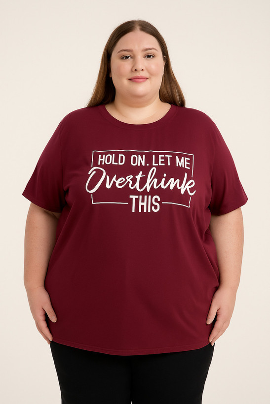 خرید تیشرت زنانه 4XL با طرح Overthink مدل راحت و شیک - تصویر اصلی