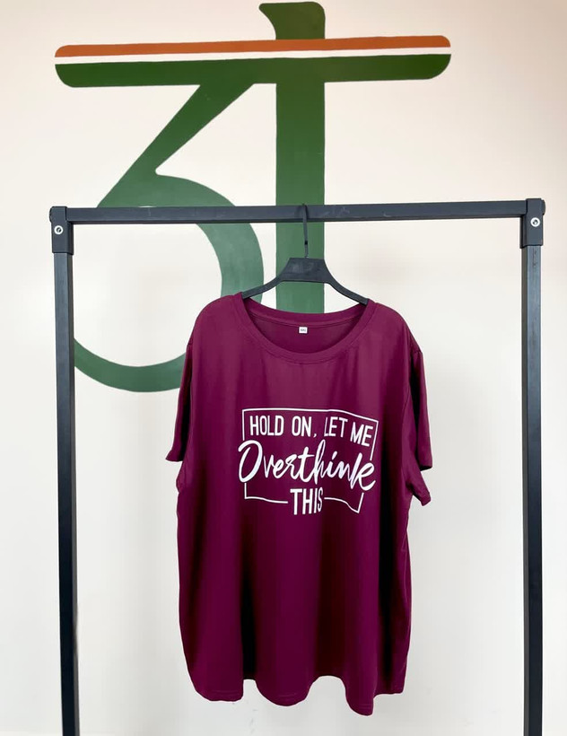 خرید تیشرت زنانه 4XL با طرح Overthink مدل راحت و شیک - تصویر 2