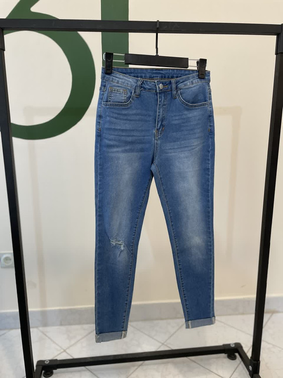 شلوار جین جذب زنانه زاپدار آبی | مدل اسپرت و راحت با فیت عالی