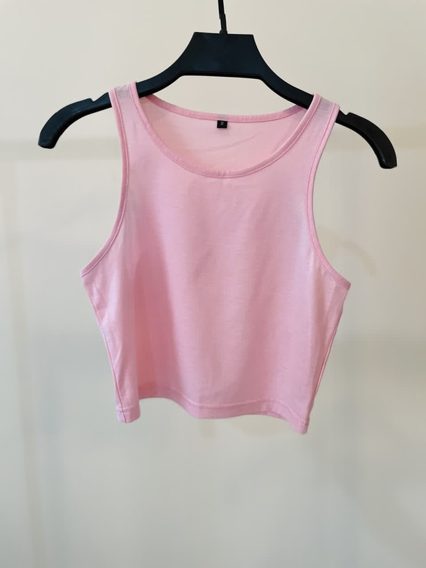 تاپ نیم تنه زنانه صورتی ساده برند Shein | مناسب تابستان