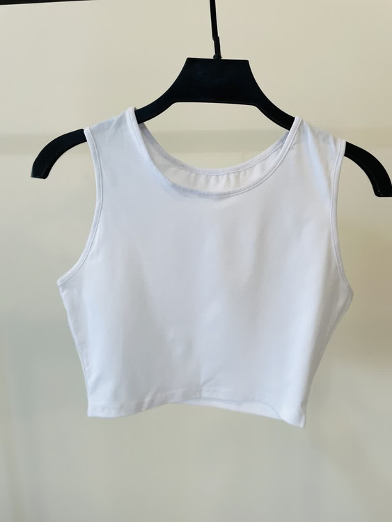 تاپ نیم تنه زنانه سفید ساده برند Shein | مناسب تابستان