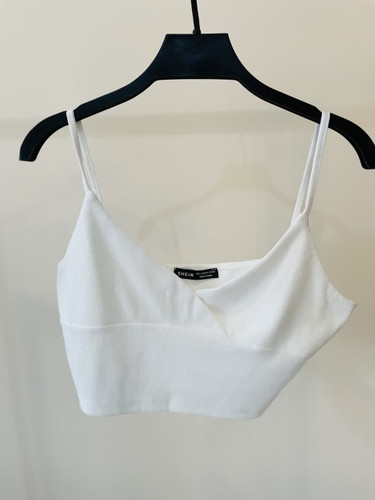 تاپ بندی سفید زنانه شین | نیمتنه کشی جذب با یقه ضربدری