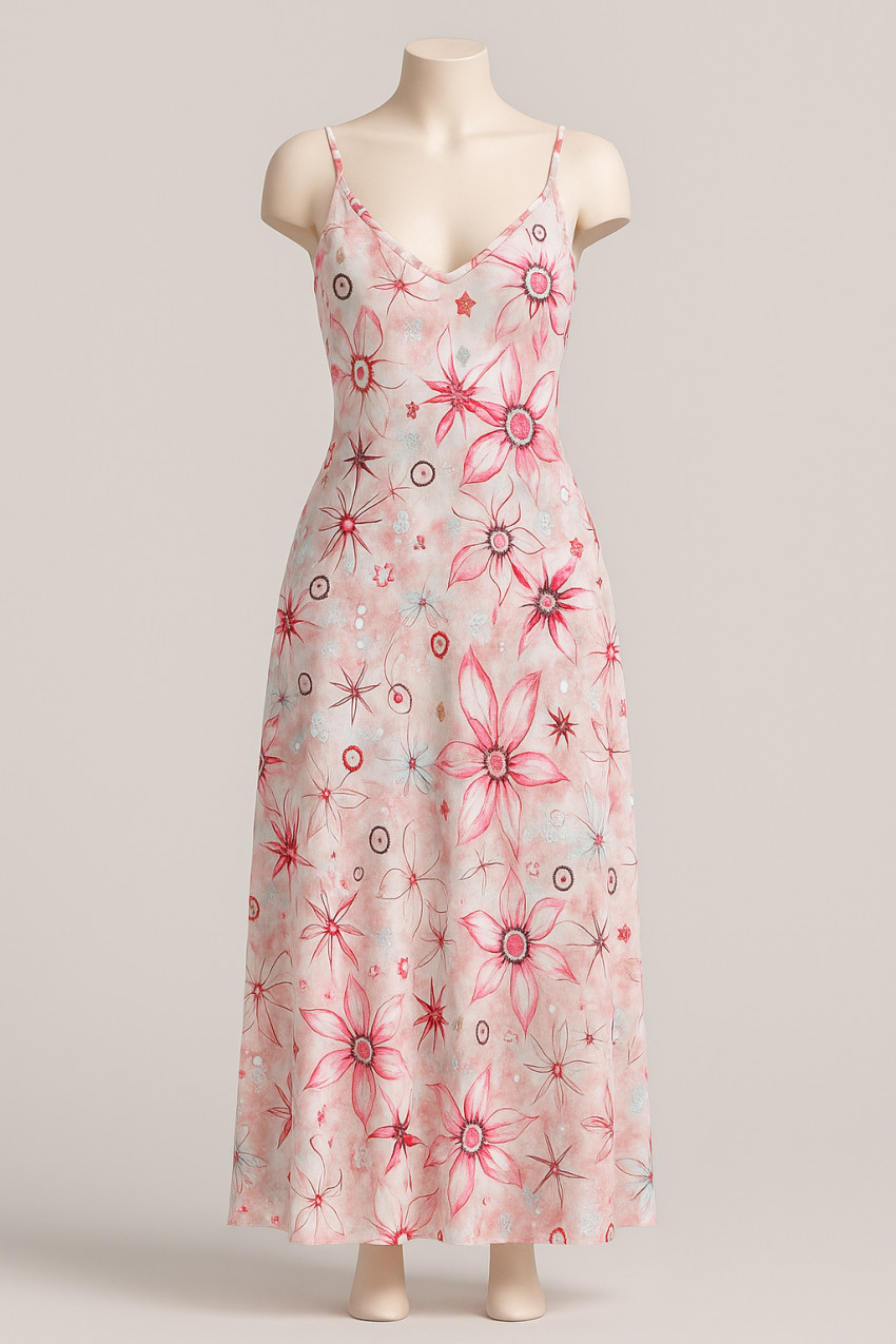 لباس ساحلی زنانه بلند طرحدار | خنک و تابستانی مناسب سفر و استایل روزمره