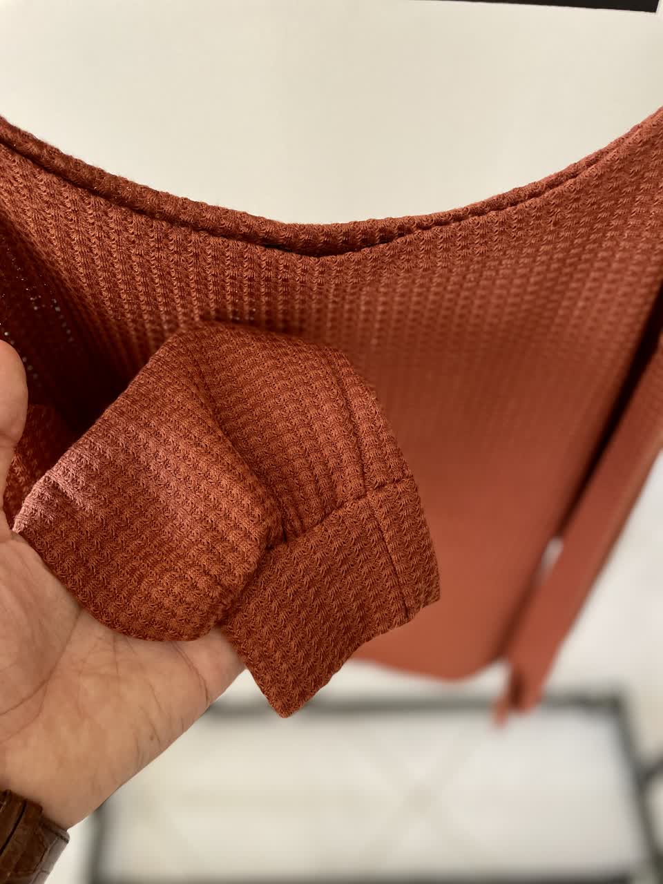 ست بافت زنانه آجری نازک | پاییزه و بهاره برند شین