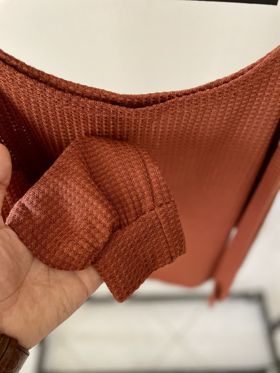 ست بافت زنانه آجری نازک | پاییزه و بهاره برند شین