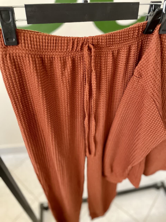 ست بافت زنانه آجری نازک | پاییزه و بهاره برند شین