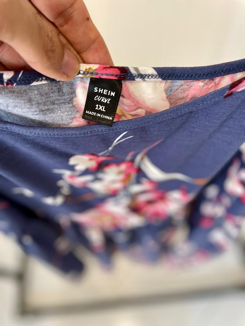 ست بلوز و شلوار زنانه گل‌دار آبی