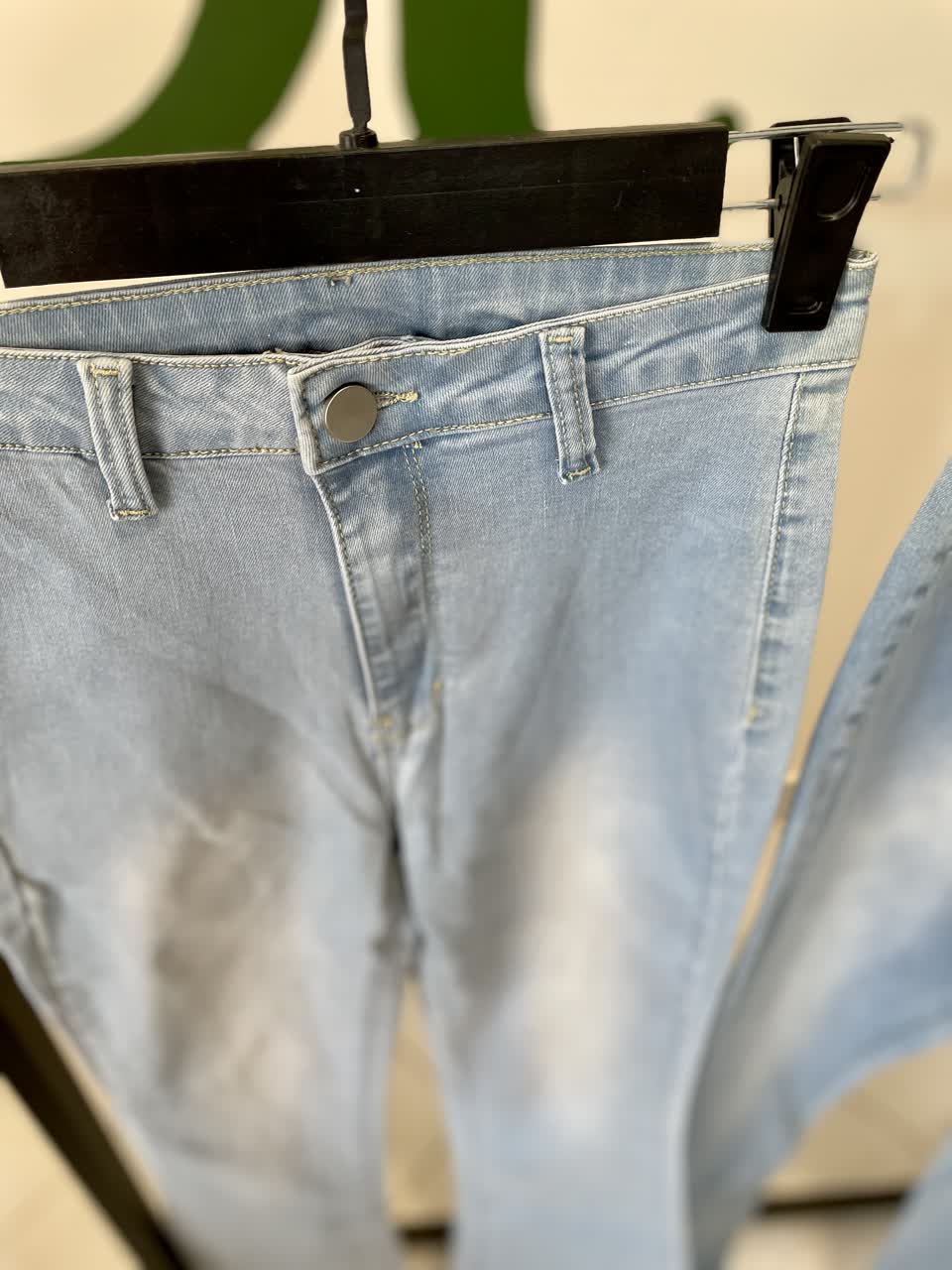 شلوار جین زنانه بوت‌کات آبی سنگشور بدون جیب