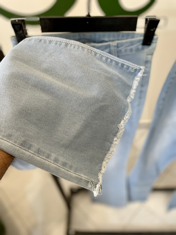 شلوار جین زنانه بوتکات آبی سنگشور بدون جیب