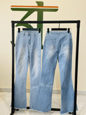 شلوار جین زنانه بوتکات آبی سنگشور بدون جیب