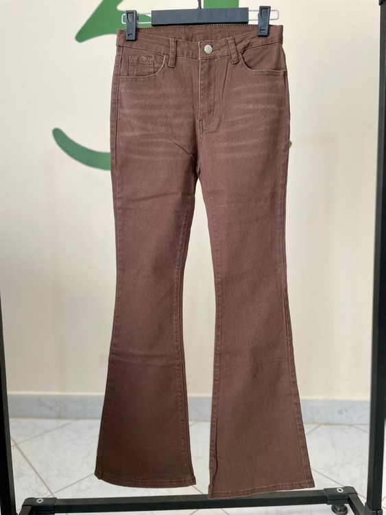 شلوار بوتکات زنانه قهوهای تیره