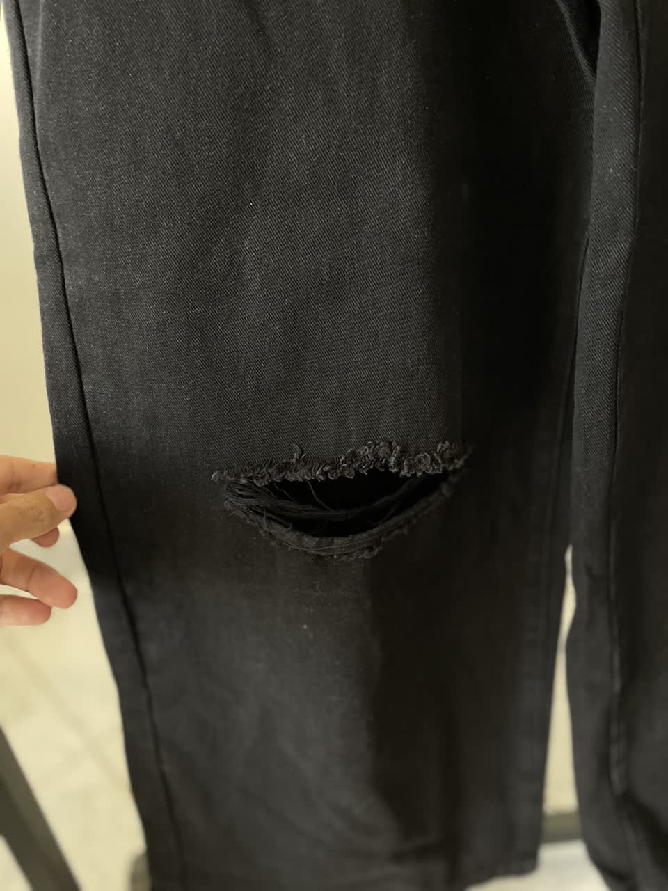 شلوارکتان مشکی زاپدار زنانه سوپربگ کمرکش (گشاد و آزاد) | برند شین