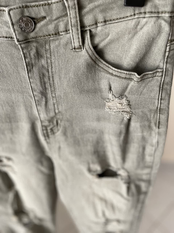 شلوار جین سبزیخی زاپدار زنانه مدل راسته – برند شین