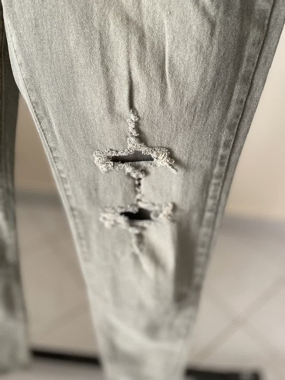 شلوار جین سبزیخی زاپدار زنانه مدل راسته – برند شین