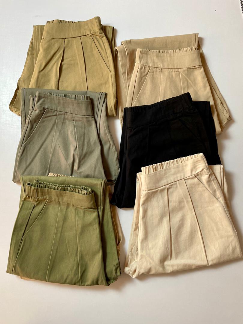 شلوار کتان کاغذی نیم بگ زنانه Yahuisui