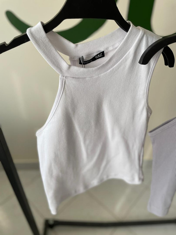 کراپ رکابی زنانه نخی زارا – مدل ساده