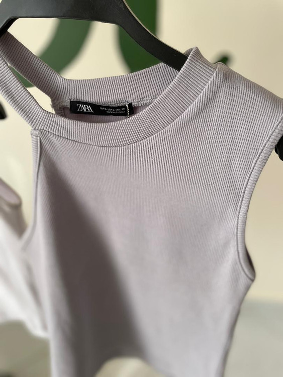 کراپ رکابی زنانه نخی زارا – مدل ساده