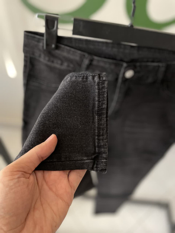 شلوار جین زنانه زغالی جذب فاق بلند | مناسب استایل روزمره و اسپرت