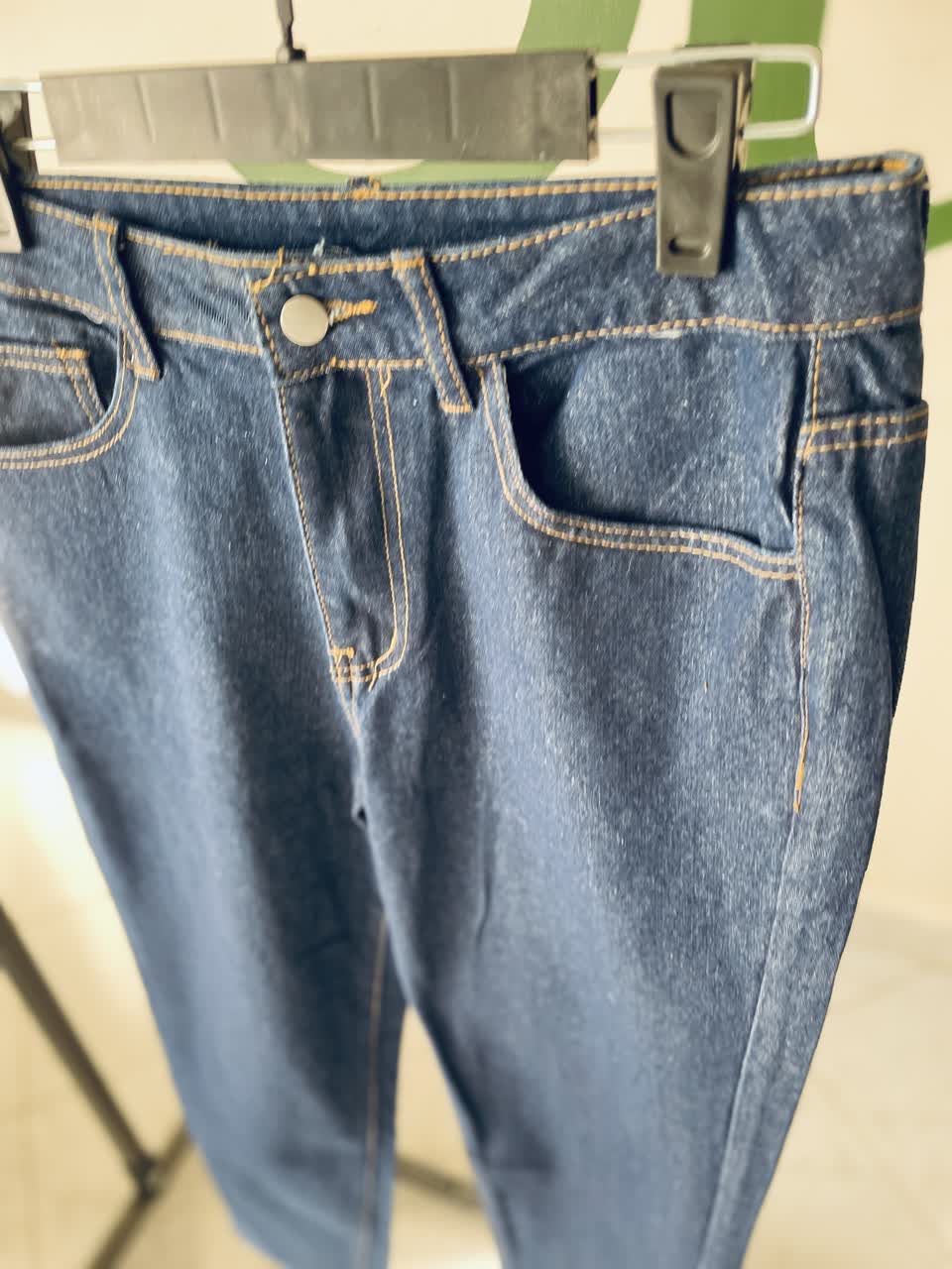 شلوار جین راسته آبی با پارچه باکیفیت