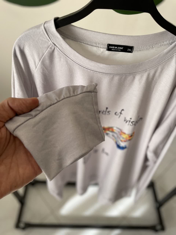 تونیک زنانه سفید طرح سنجاقک نوشتهدار | استایل کژوال و روزمره