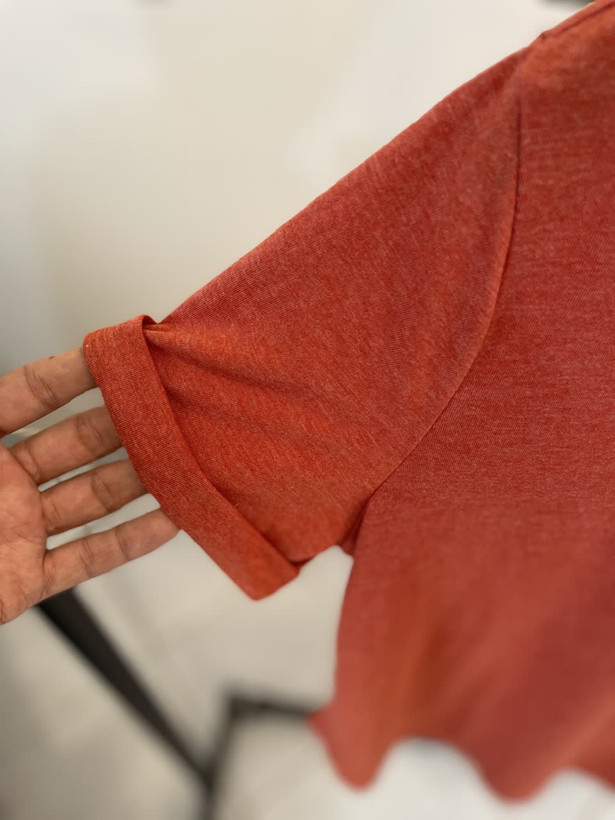 خرید تیشرت زنانه رنگ آجری طرح ساده و خنک تابستانی