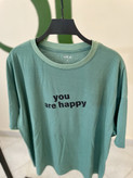 خرید تیشرت زنانه طرح You are Happy یقه گرد
