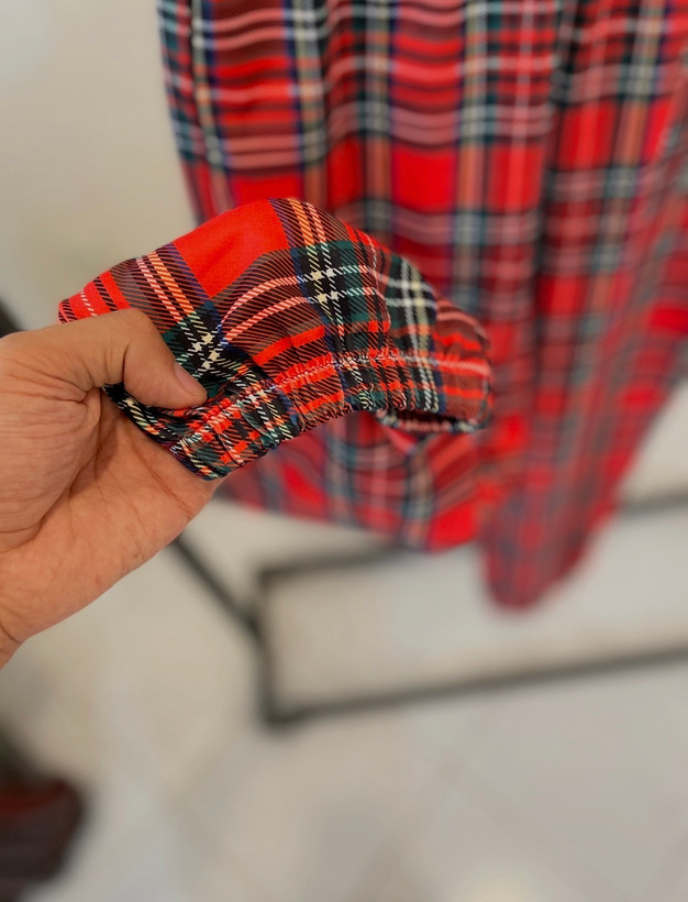 خرید شلوار زنانه چهارخانه قرمز پلیاستر مدل جاگر | راحت، سبک و کژوال